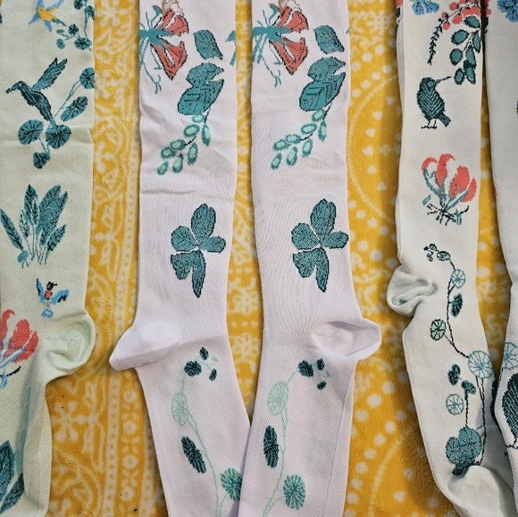 Floral and Bird Patterned Socks - Picture 2 of 7